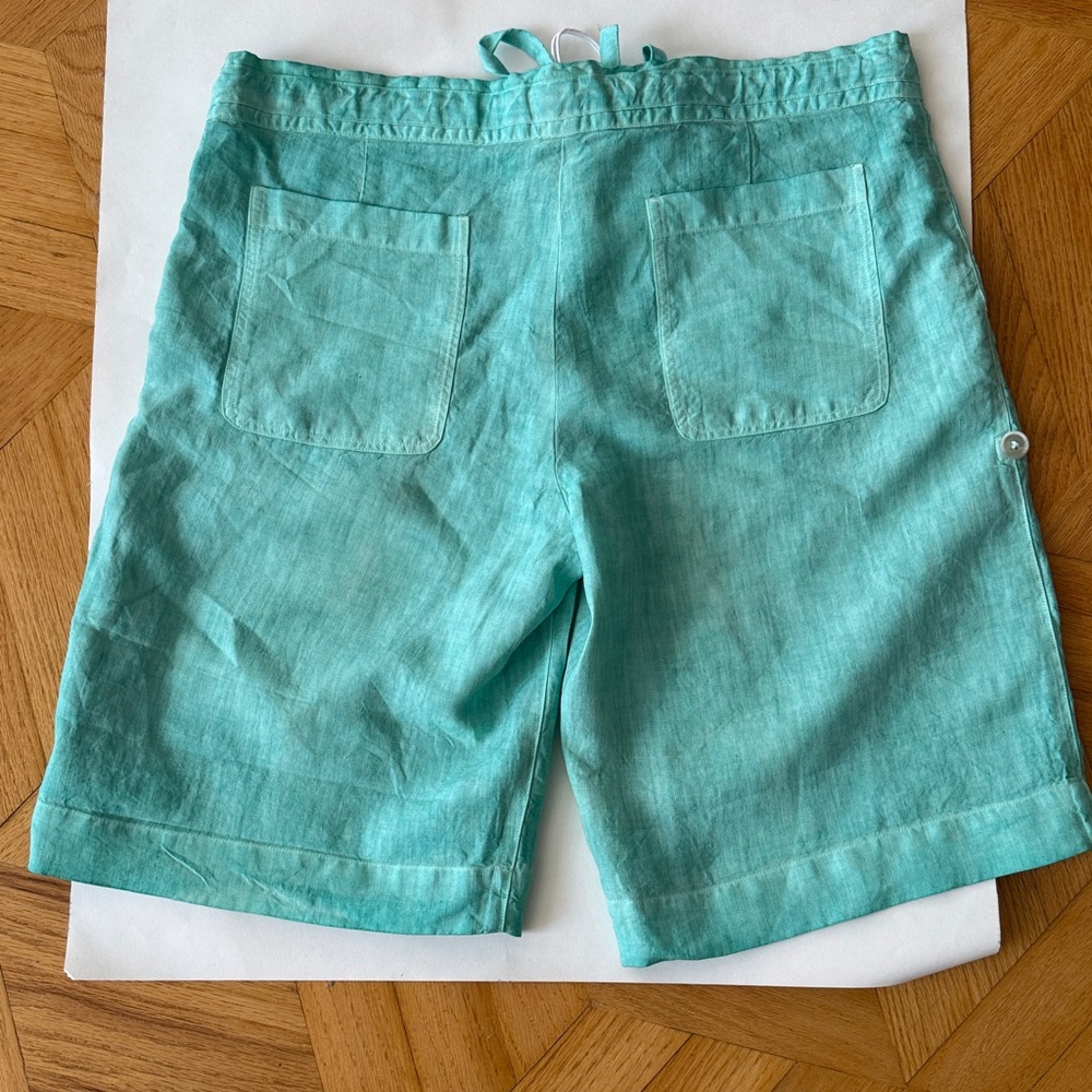 NWT Auth 120% LINO linen turquoise SHORTS/ Bermuda shorts sz M-10/12- 46 ITALY - Picture 5 of 16